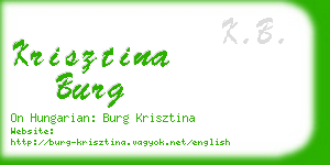 krisztina burg business card